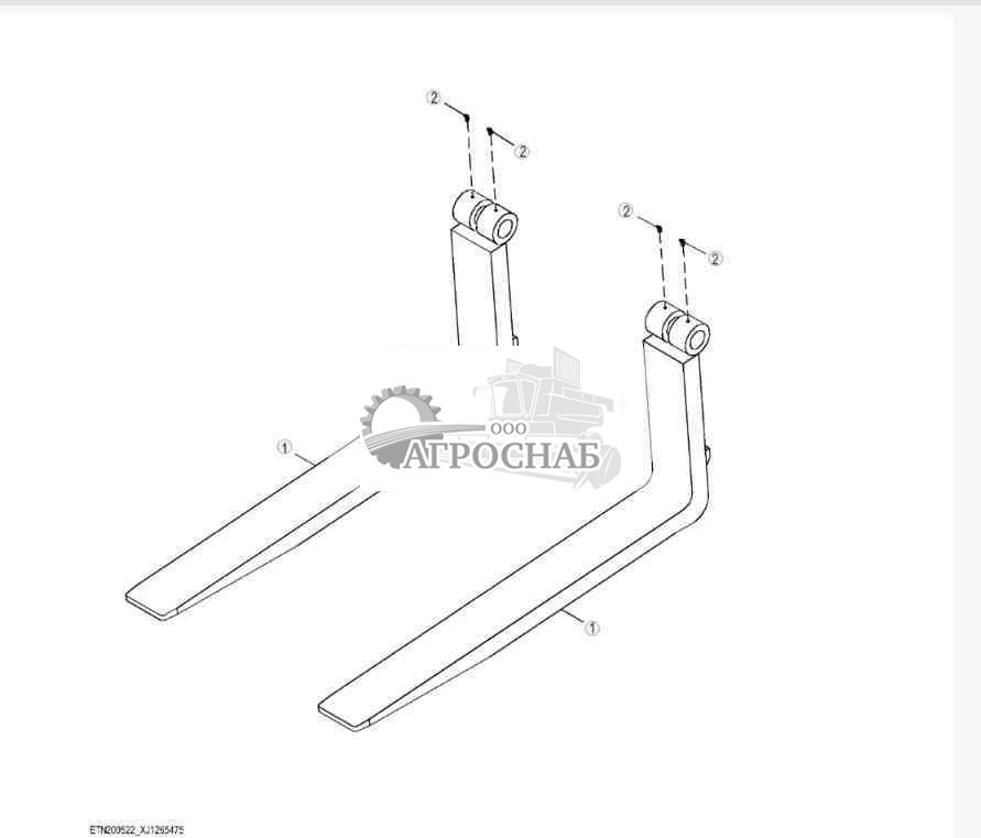 Standard Coupler Fork Tines (60 in.) 